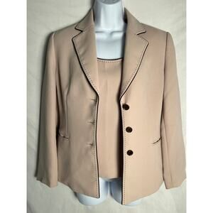 Tahari Arthur S. Levine Blazer & Shell Set Beige Women’s Size 6